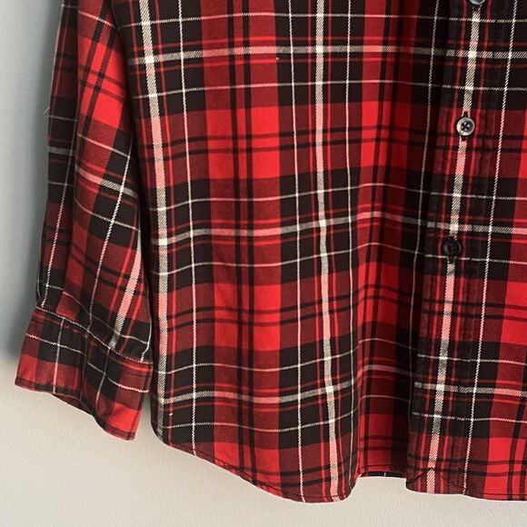 Vintage Polo Ralph Lauren Flannel Shirt Mens Sz M Red Tartan Plaid Button Up - Picture 5 of 14